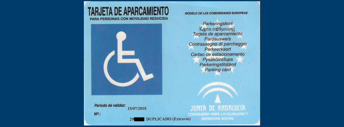 tarjeta de aparcamiento