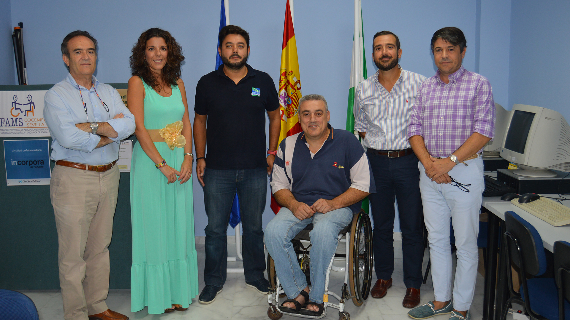 Fotografía directivos Fundación TIXE y directivos FAMS COCEMFE Sevilla