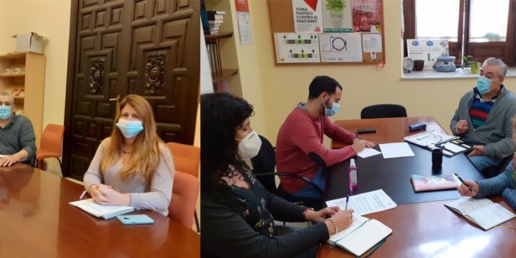 Collage Fotografías Reuniones de COCEMFE Sevilla con partidos políticos