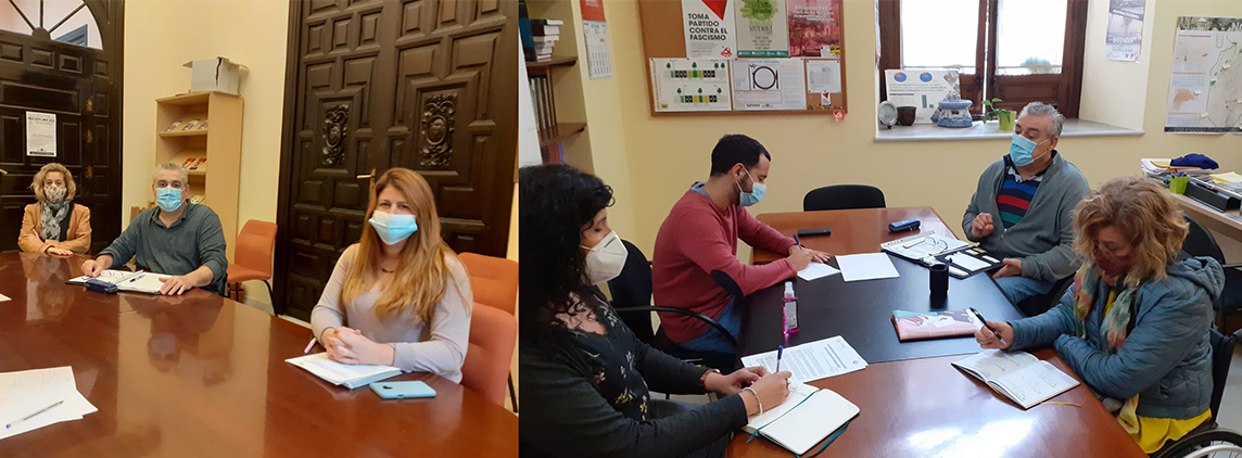 Collage Fotografías Reuniones de COCEMFE Sevilla con partidos políticos