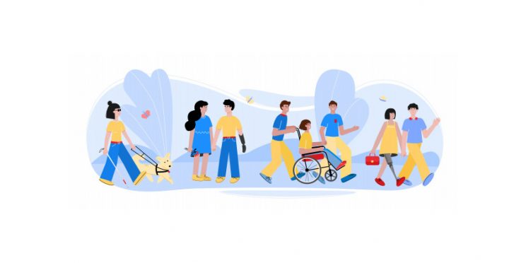imagen personas con deiscapacidad caminando