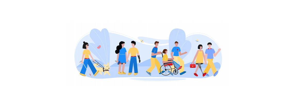 imagen personas con deiscapacidad caminando