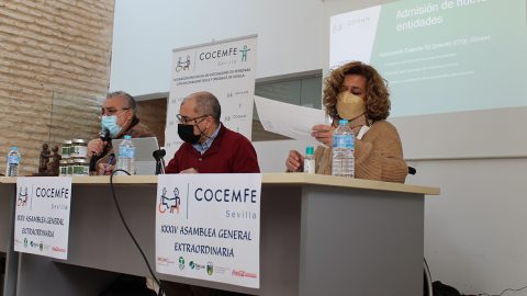 Fotografía Junta Directiva en la Asamblea General Extraordinaria. Enero 2022