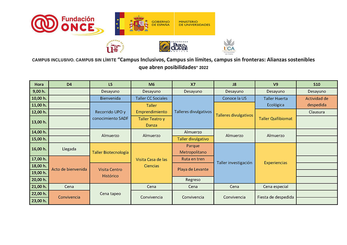 Carte Campus Inclusivos 2022 Fundación ONCE