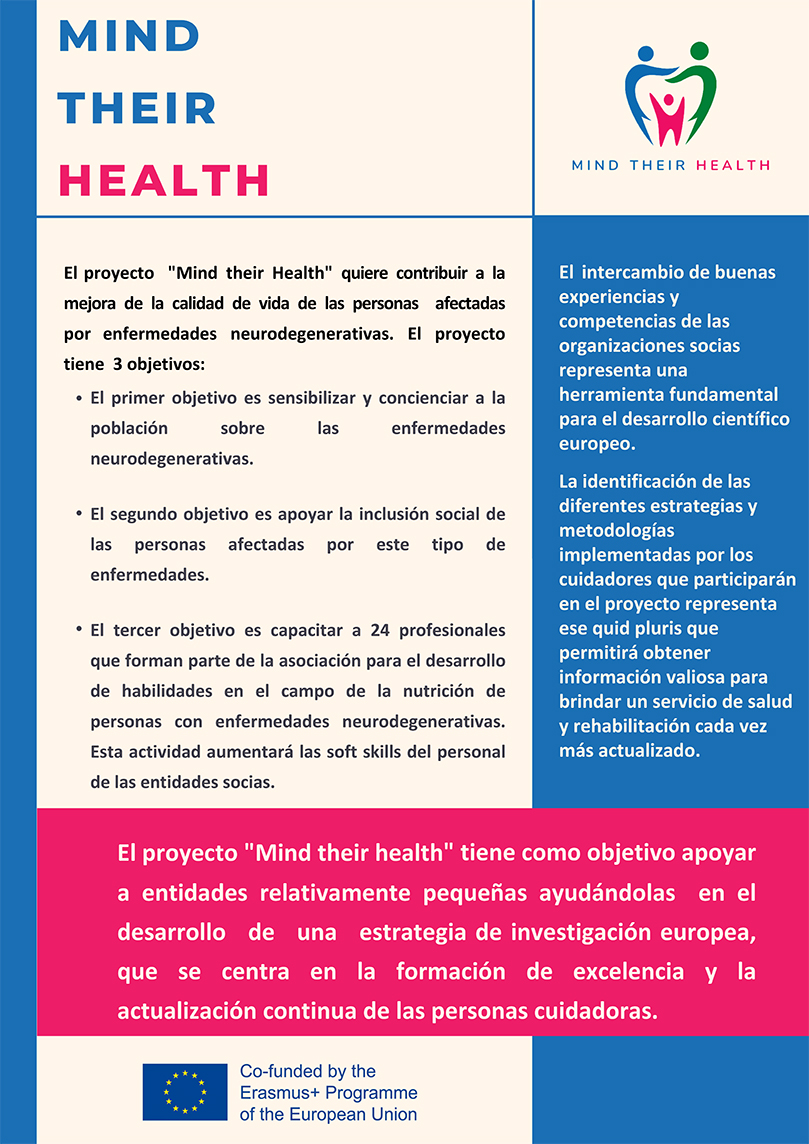 Cartel programa Mind Their Health ES