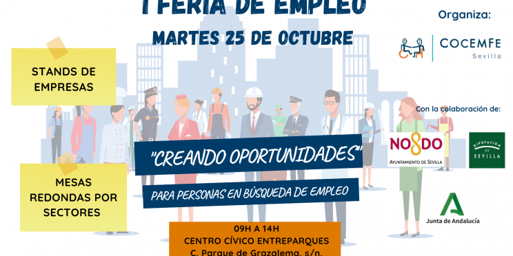 Imagen I Feria de Empleo COCEMFE Sevilla sin logotipos empresas