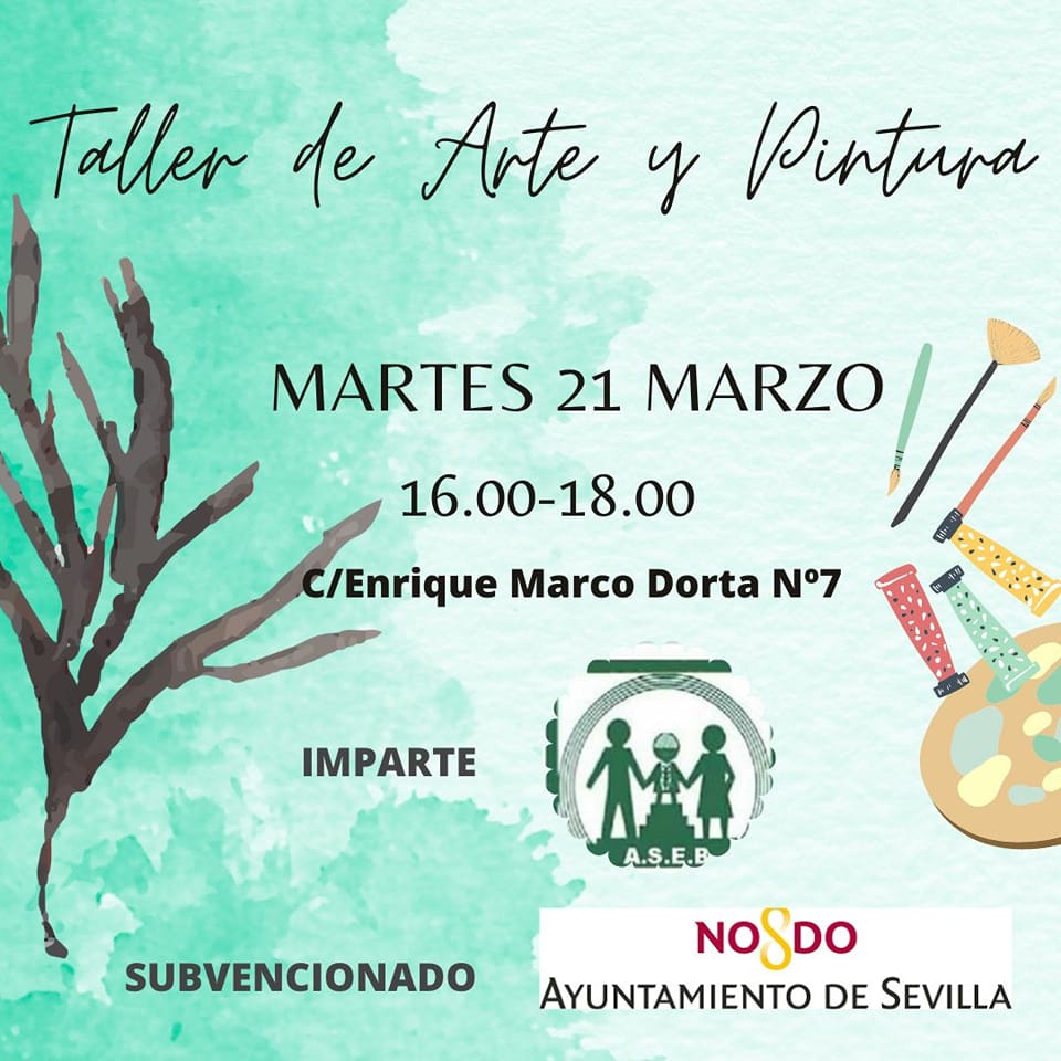 Cartel Taller ASEB arte y pintura 2023