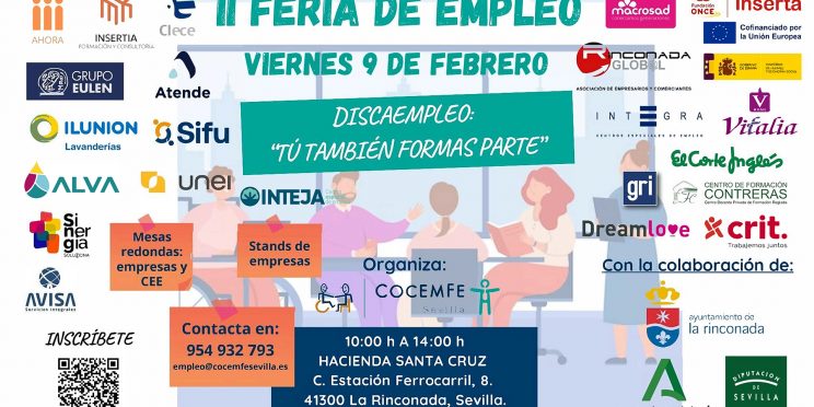 Cartel II Feria de Empleo COCEMFE Sevilla 2024