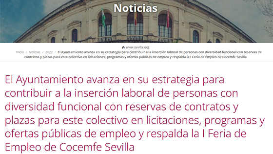 Captura Medio I Feria de Empleo 2022. Ayuntamiento de Sevilla