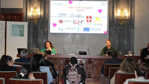 Fotografía acto europeo con la Diputación para el programa Rural In Life