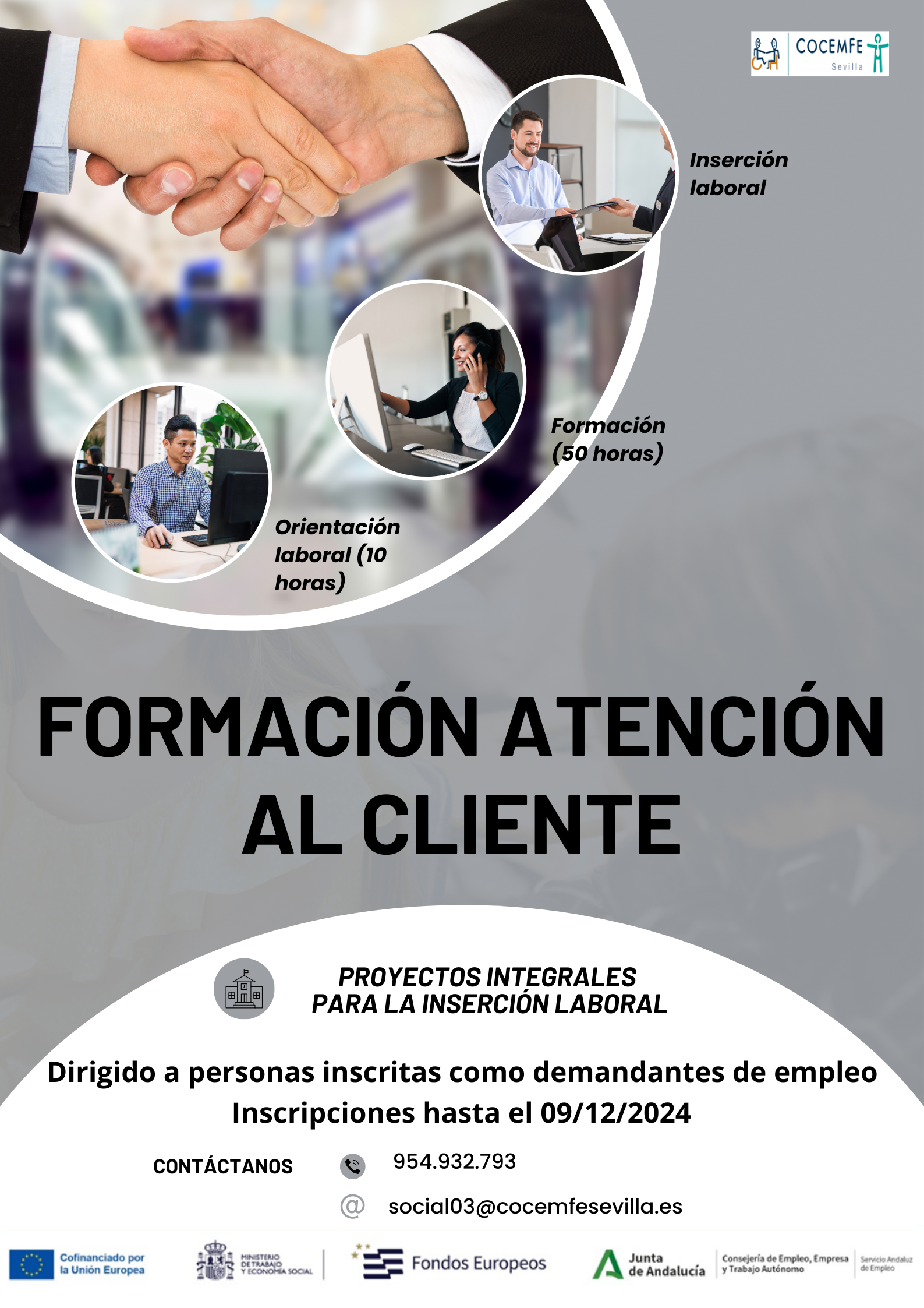 Cartel Formación Atención al cliente