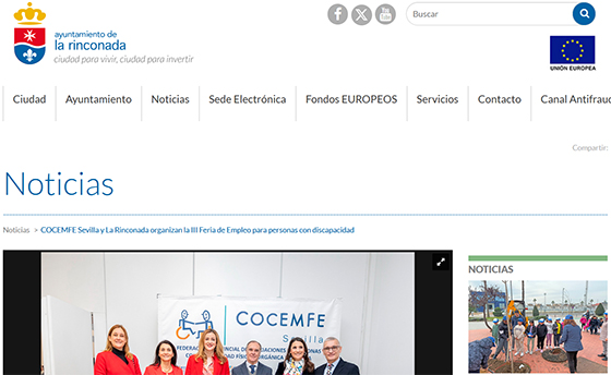Imagen web Ayuntamiento de La Rinconada
