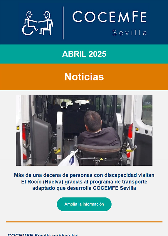 Imagen captura de pantalla del boletín de abril de 2025