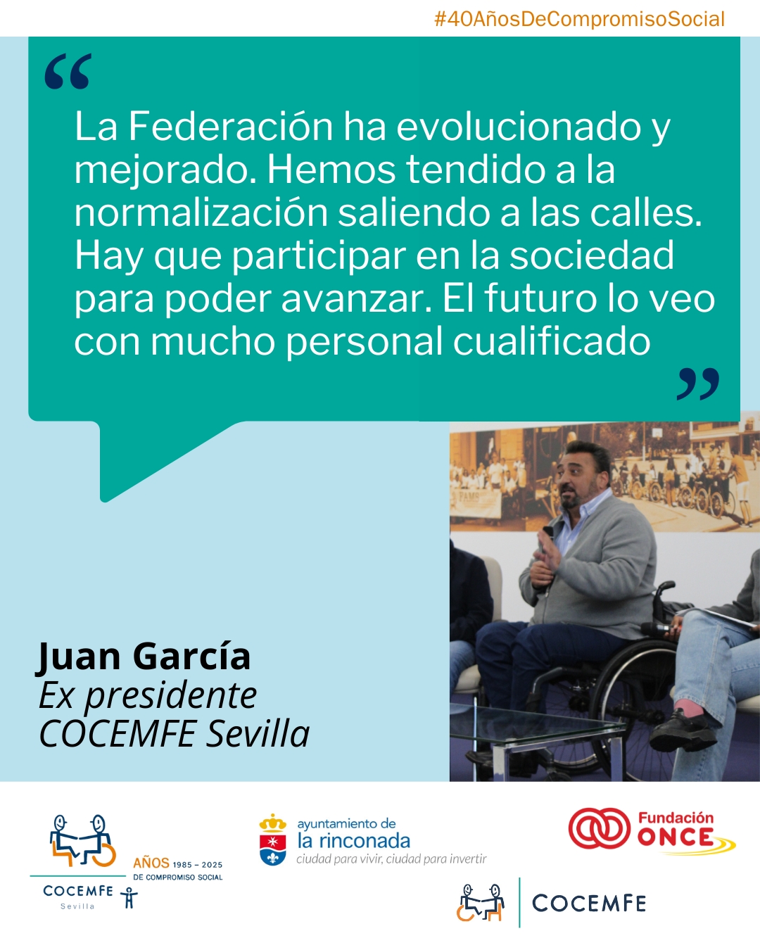 Imagen cita Juan García ex presidente de COCEMFE SEVILLA
