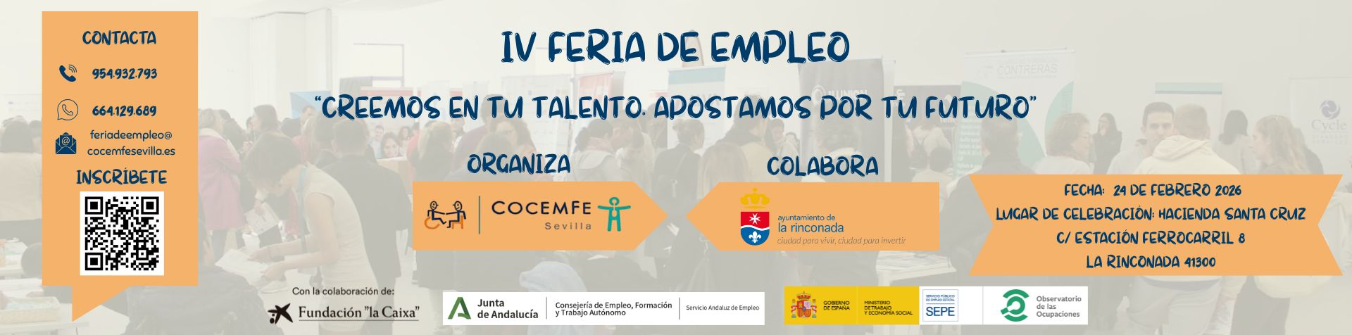 Imagen decorativa cabecera-web IV Feria de empleo COCEMFE Sevilla 2026
