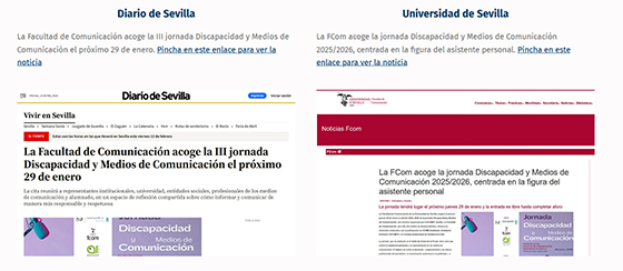 Imagen captura informe impacto 3edición Discapacidad y Medios 25-26