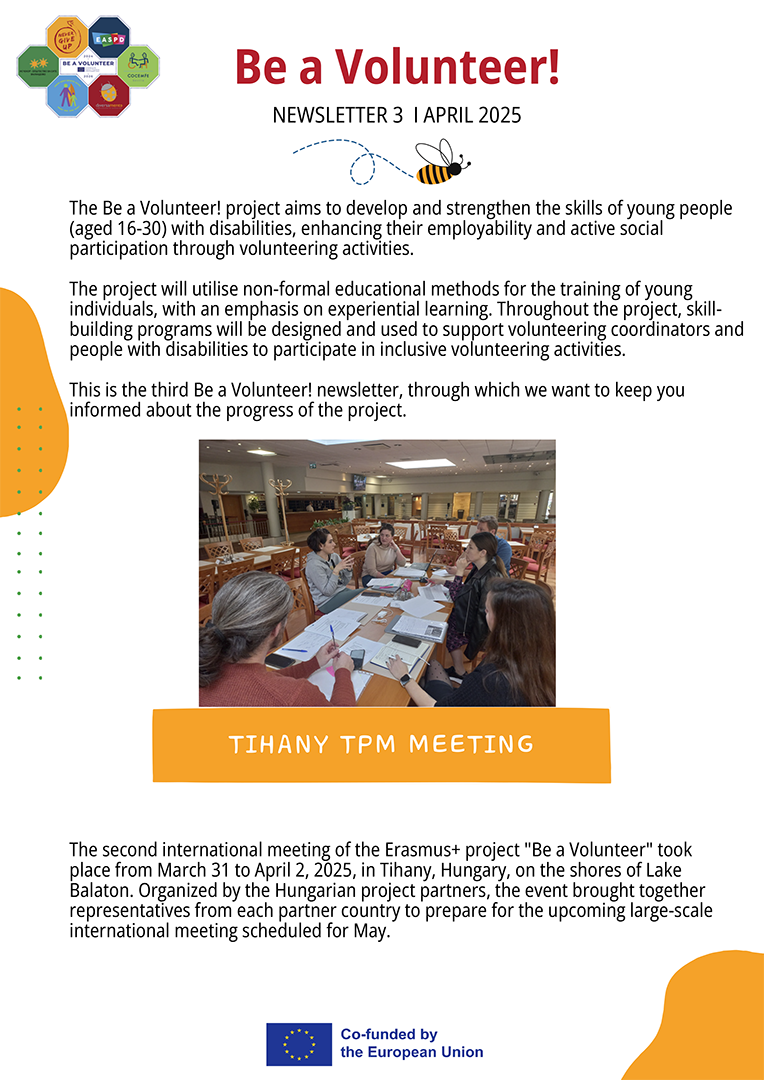 Image page 1, Newsletter 3 Be a Volunteer programme EN