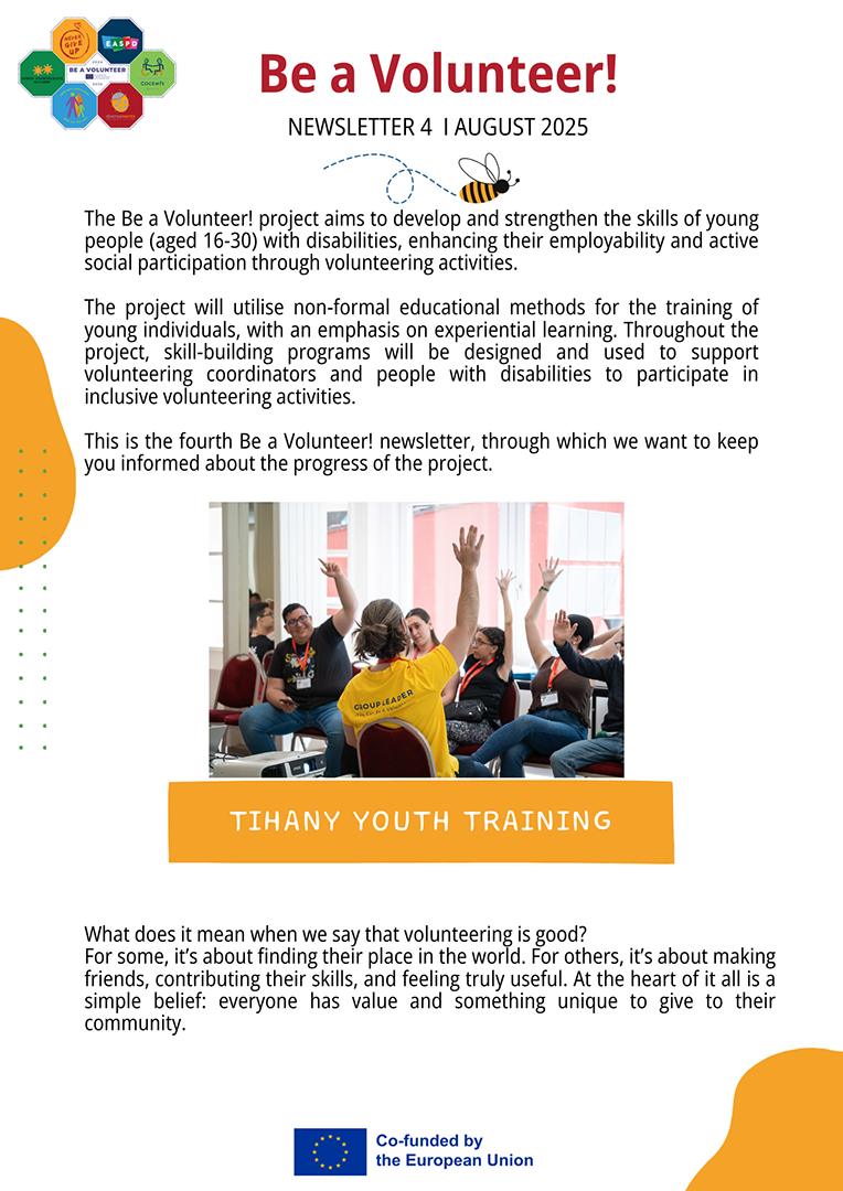 Image page 1, Newsletter 4 Be a Volunteer programme EN