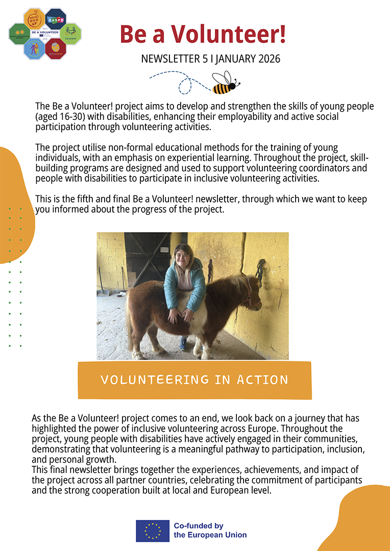 Image page 1, Newsletter 5 Be a Volunteer programme EN