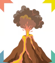 Imagen decorativa erupting volcano programa I-BELEAD